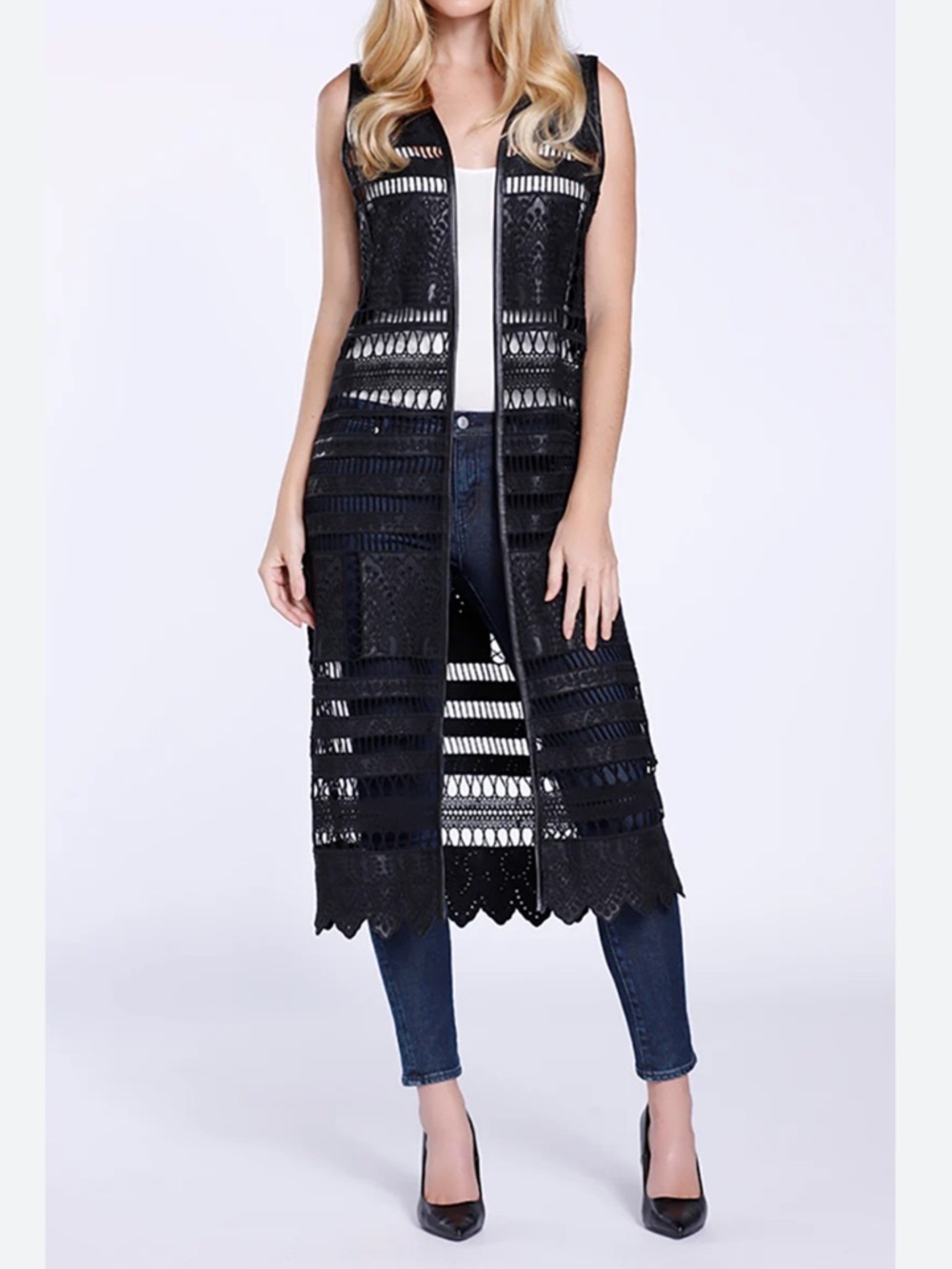 Dolche Cabo Long Faux Leather Duster